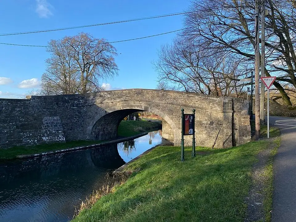 Historic stone arch bridge crossing the Grand Canal at Naas.